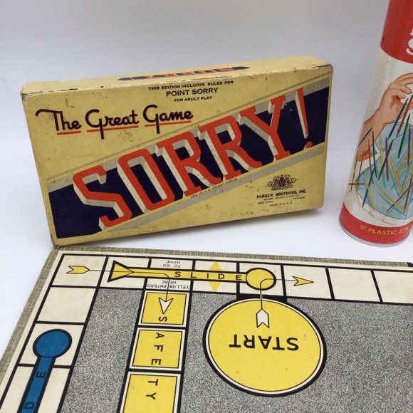 Sorry! Game Vintage The Great Game lot parker Brothers Pick Up Sticks Bingo - Picture 5 of 8
